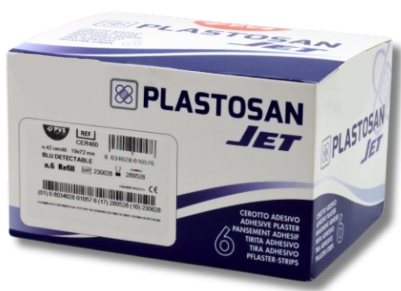 Pflaster im Etui mit 6 Nachfüllpackungen für BOLERO à 36 Stück blau DETECTABLE 25 x 72 für Umwelt HACCP