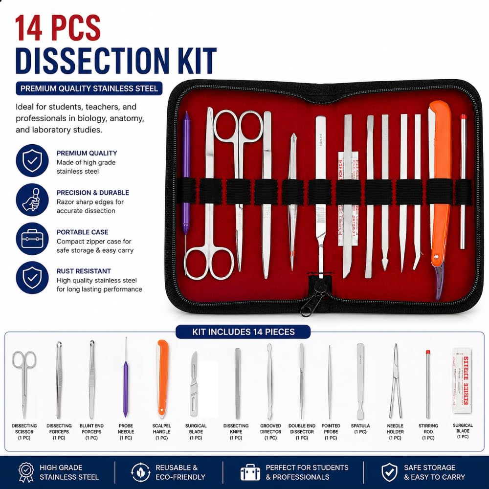 ALITMUN 14-Piece Dissection Kit for Students, Medical & Biology