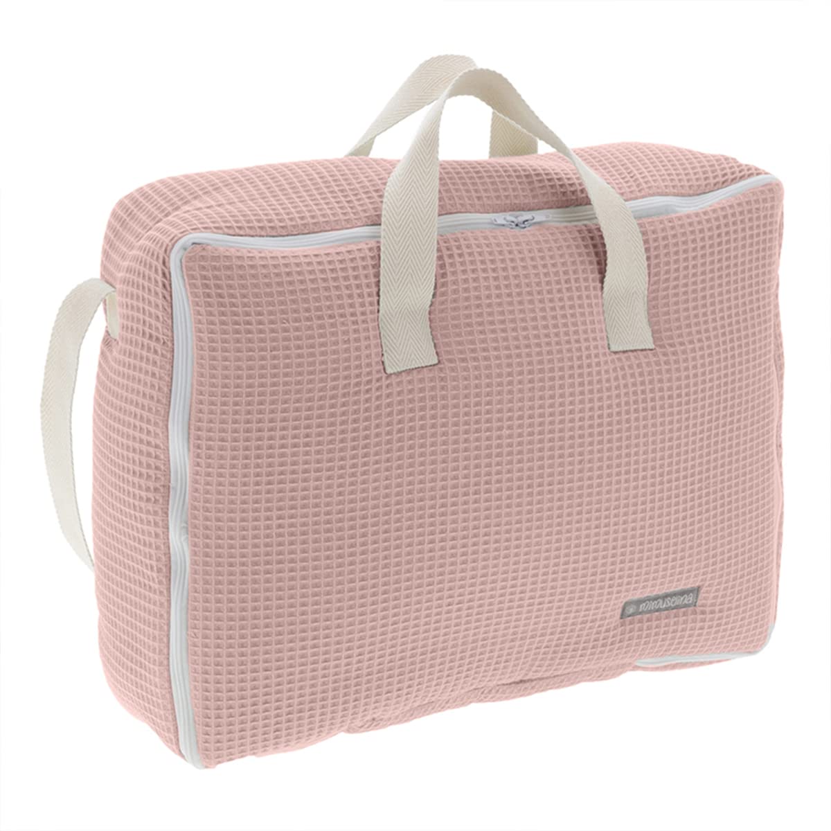 MIMUSELINA | Maleta Hospital Bebe | Tela para Nacimiento del Bebés | Bolso Maternidad | Maleta Bebe Hospital Recién Nacido Ideal también para Viaje y Fin de Semana Mediana (Rosa)