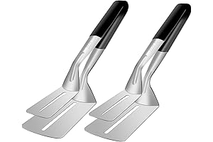 10" Double-Sided Spatula Tongs For Grilling