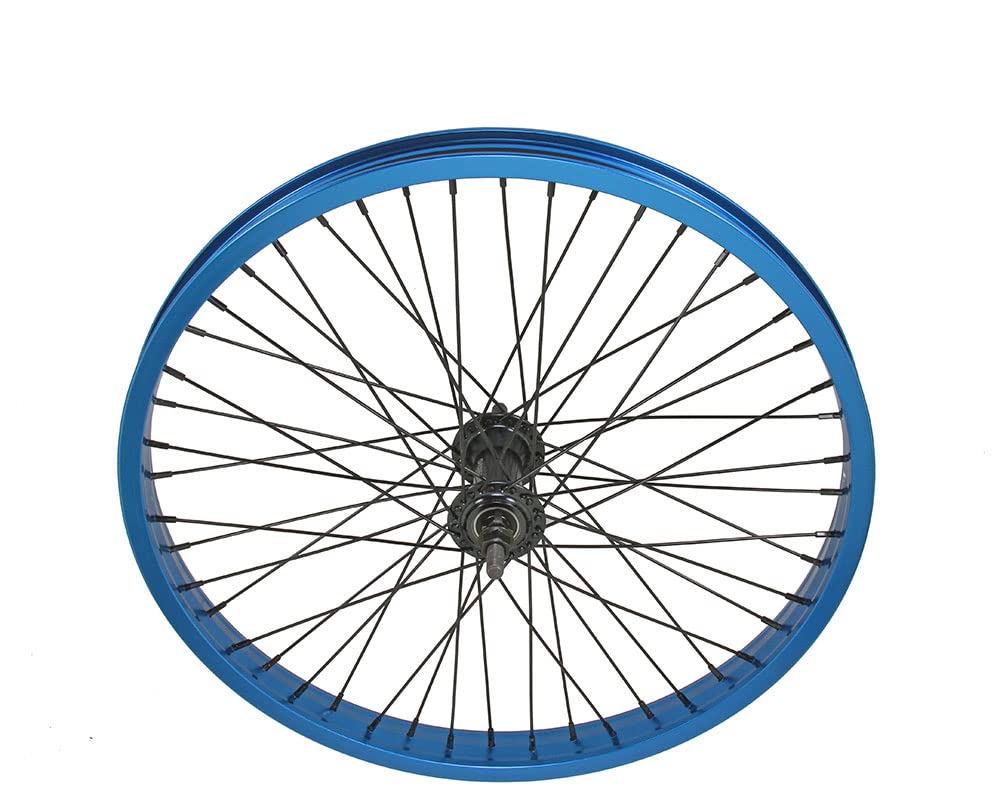 Lowrider Bike 20 x 2.125 Alloy Front Wheel 48 Spoke 14gSS/Black 3/8 Axle Sealed Bearing Double Wall Blue.
