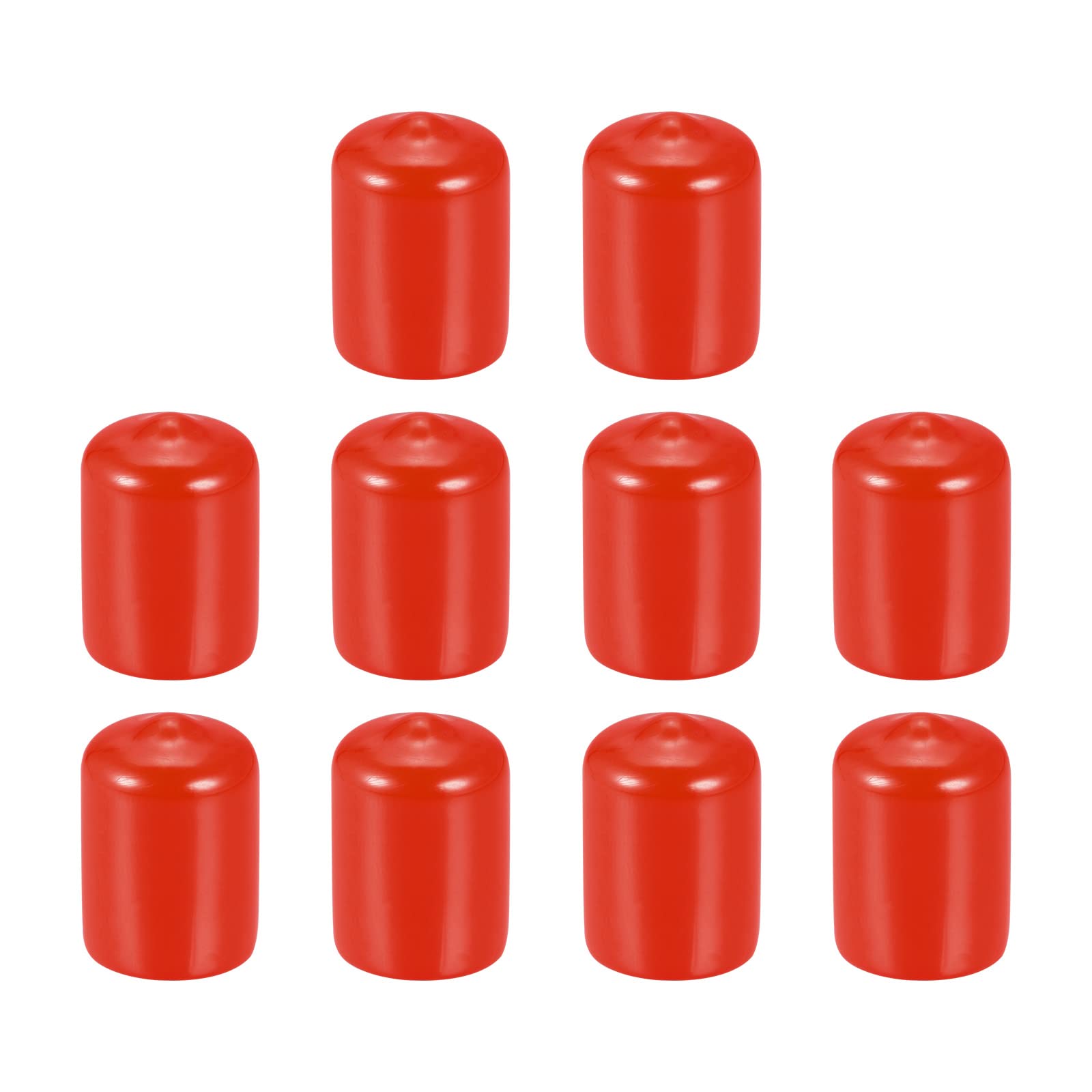 DMiotech 10 Pack 15mm ID Red Screw Thread Protectors Rubber End Caps Bolt Covers for Screw Bolt Furniture Pipe
