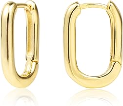 ALEXCRAFT Boucles d'oreilles Creoles Femme Argent 925 14K Or Plaqu Petite Creole
