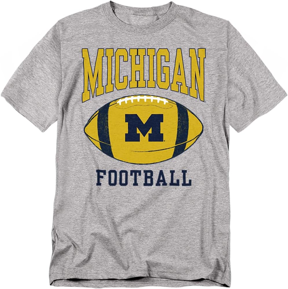 LOGOVISION University of Michigan Football Ball Unisex Adult T Shirt