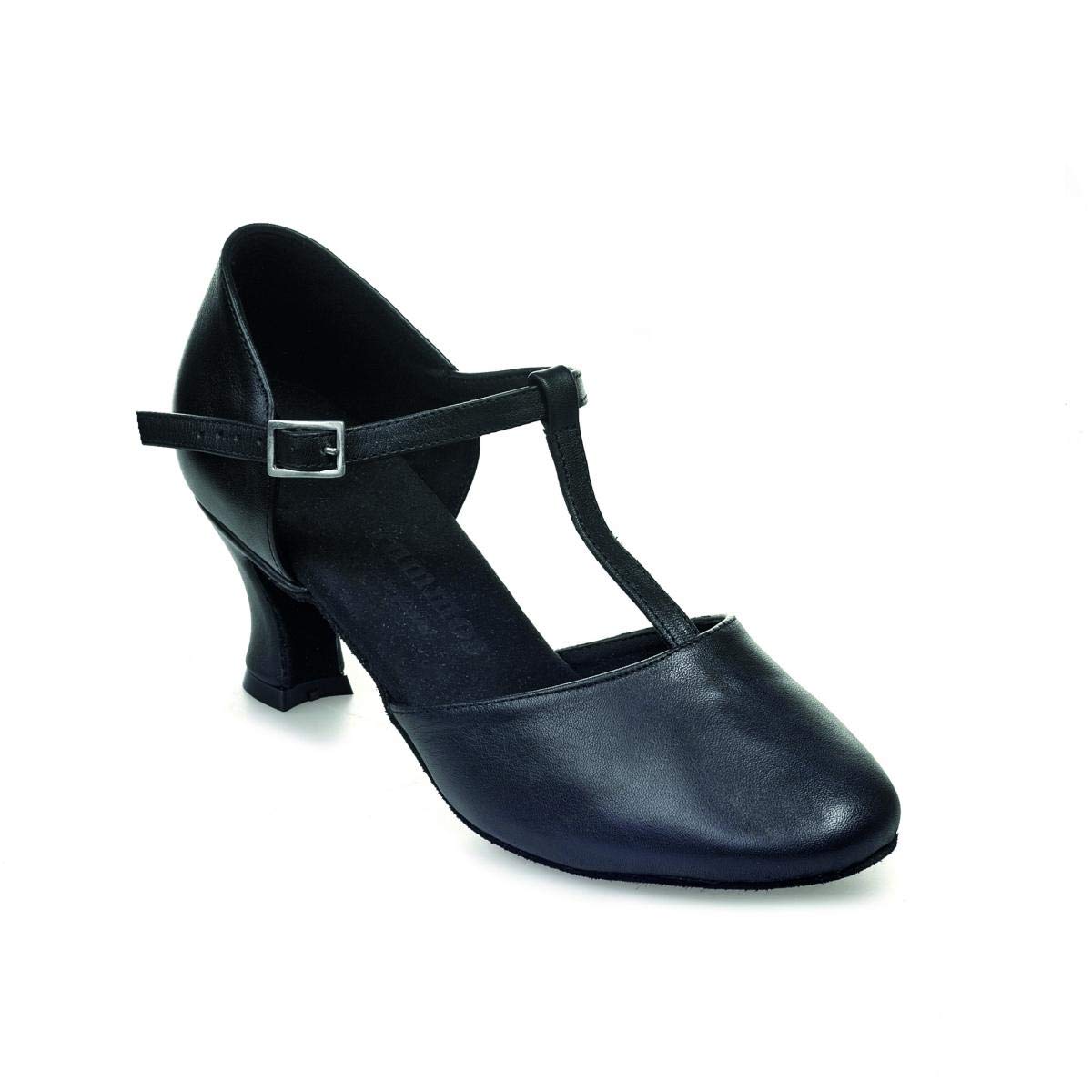 Rummos Damskie buty do tańca R312 - skóra czarna - Medium (normalne) - 5 cm cuban - Made in Portugalia, czarny - czarny - 36 EU