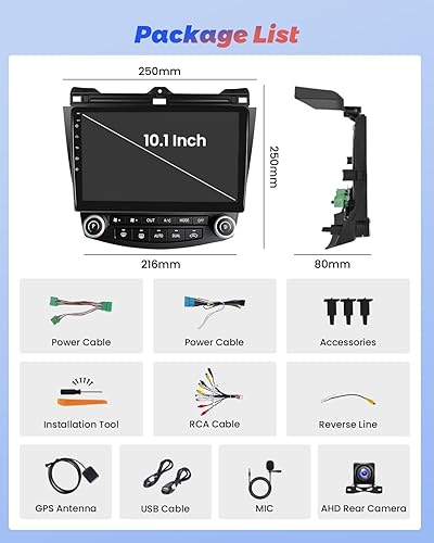 Miniatura 7 de Radio de coche Android 2+64G para Honda Accord 2003 2004 2005 2006 2007, 9 pulgadas pantalla táctil Radio inalámbrico Carplay Android Auto, WiFi