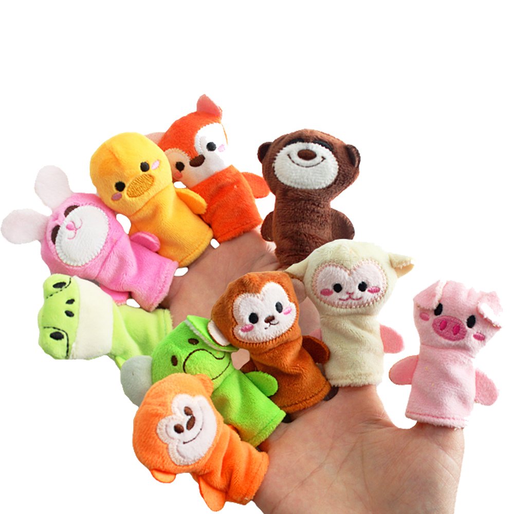 ARTEM Finger Puppets Different Cartoon Animal Soft Velvet Dolls Toys Finger Toys for Children Story Telling,Role Play,Novelty Educational（10Pcs）