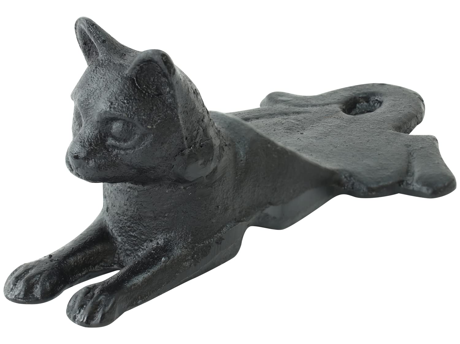 Woodside Heavy Duty Cast Iron Decorative Cat Door Wedge Stop, Doorstopper/Jammer
