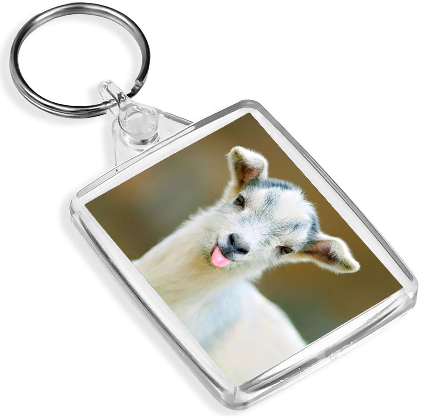 1 x Baby Goat Animals Pets Farm Feed - Keyring - IP02 - Mum Dad Kids #3670