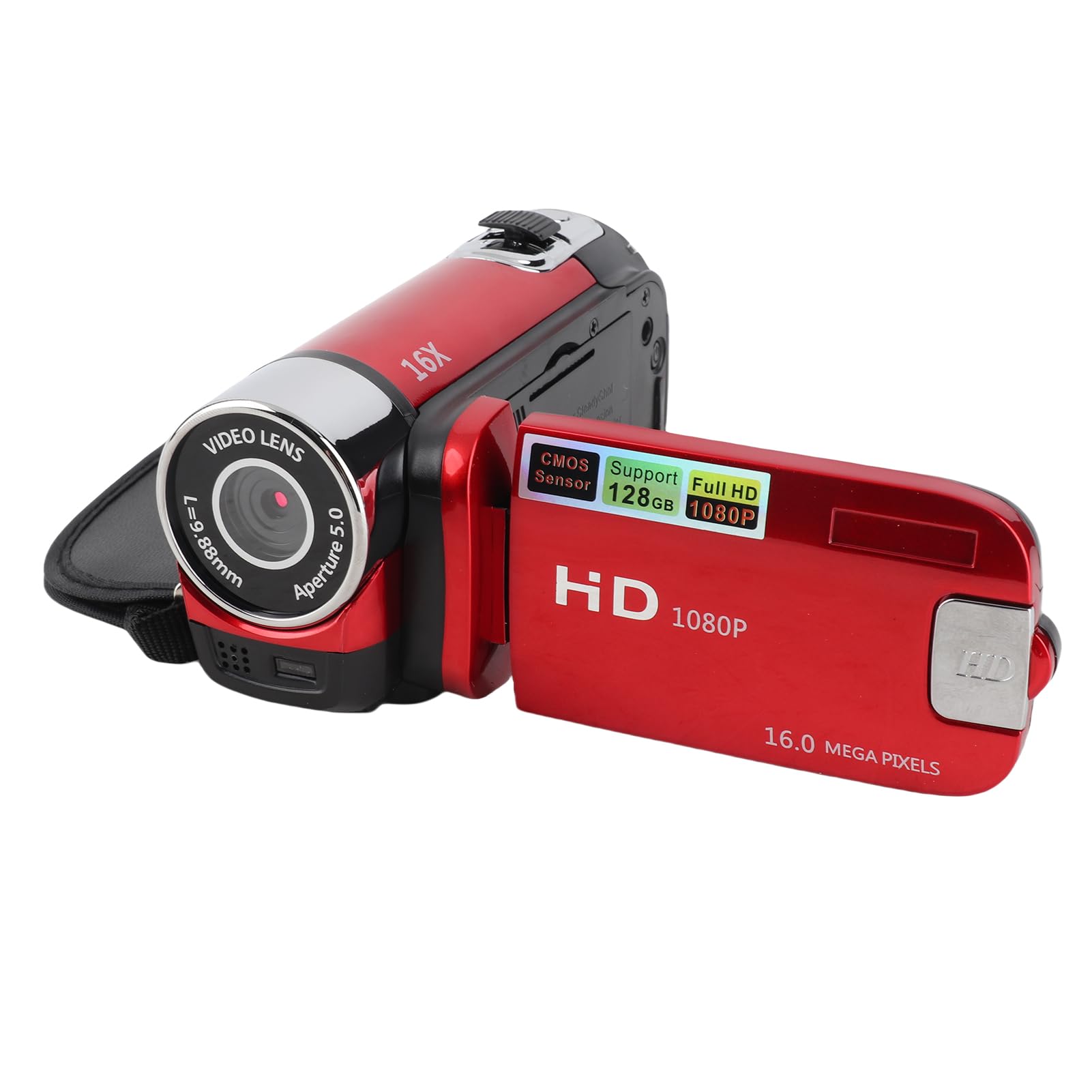 Yunir Video Camera Camcorder Digital Camera Recorder 1080P with 2.4 Inch Color Screen, 16MP 16X Zoom Anti Shake Camcorder Built in Battery (Red)-picture-32