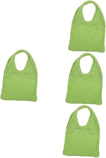 4 Pçs Bolsas De Malha Bolsa De Malha Bolsas Femininas Bolsas Feitas À Mão Bolsa De Crochê Tecida Bolsa De Ombro Para Mulheres Bolsa De Ombro De Malha Acessórios De Verão Bolsas
