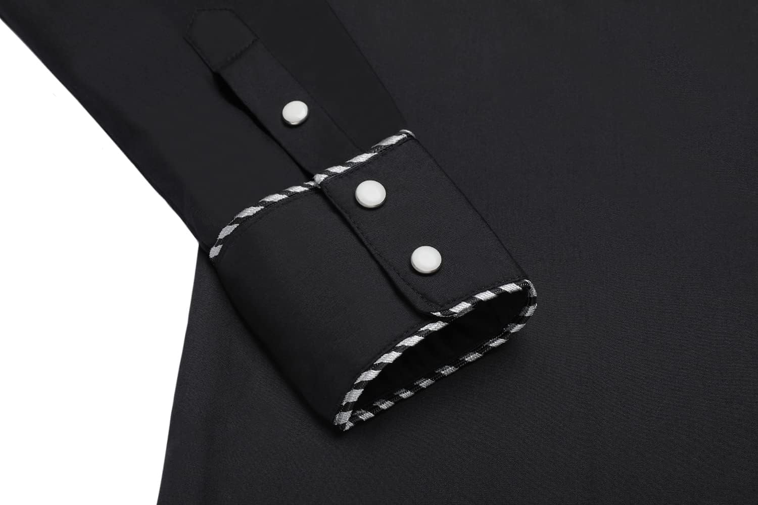 JoZorro Men's Long Sleeve Pearl Snap Shirt Rhinestone Cowboy Cut Western Embroidered Casual Button Down Shirt - Image 8