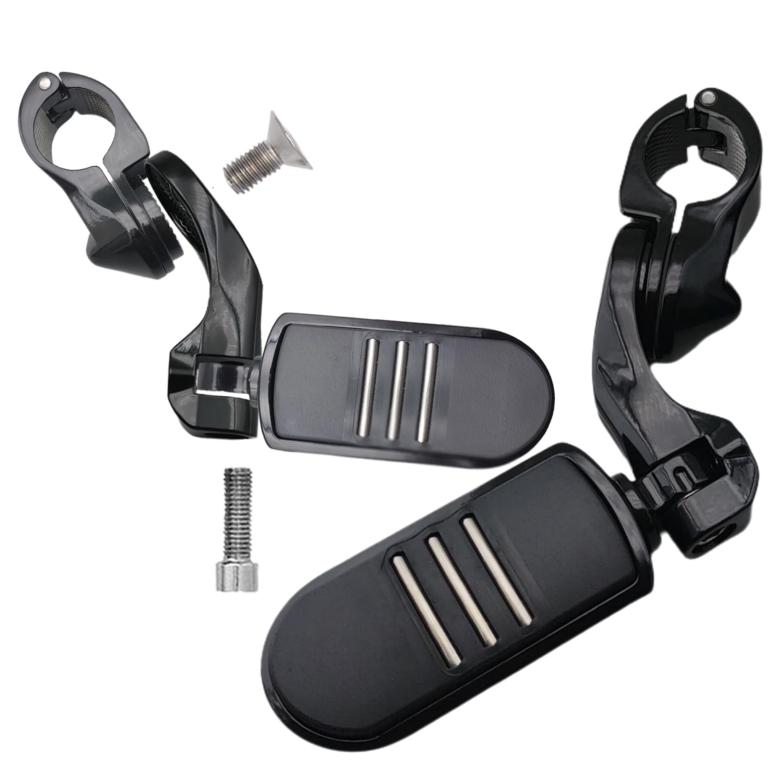 Black Aluminum Front Footrests Pegs Kawasaki ZX636 2003-2025 Black