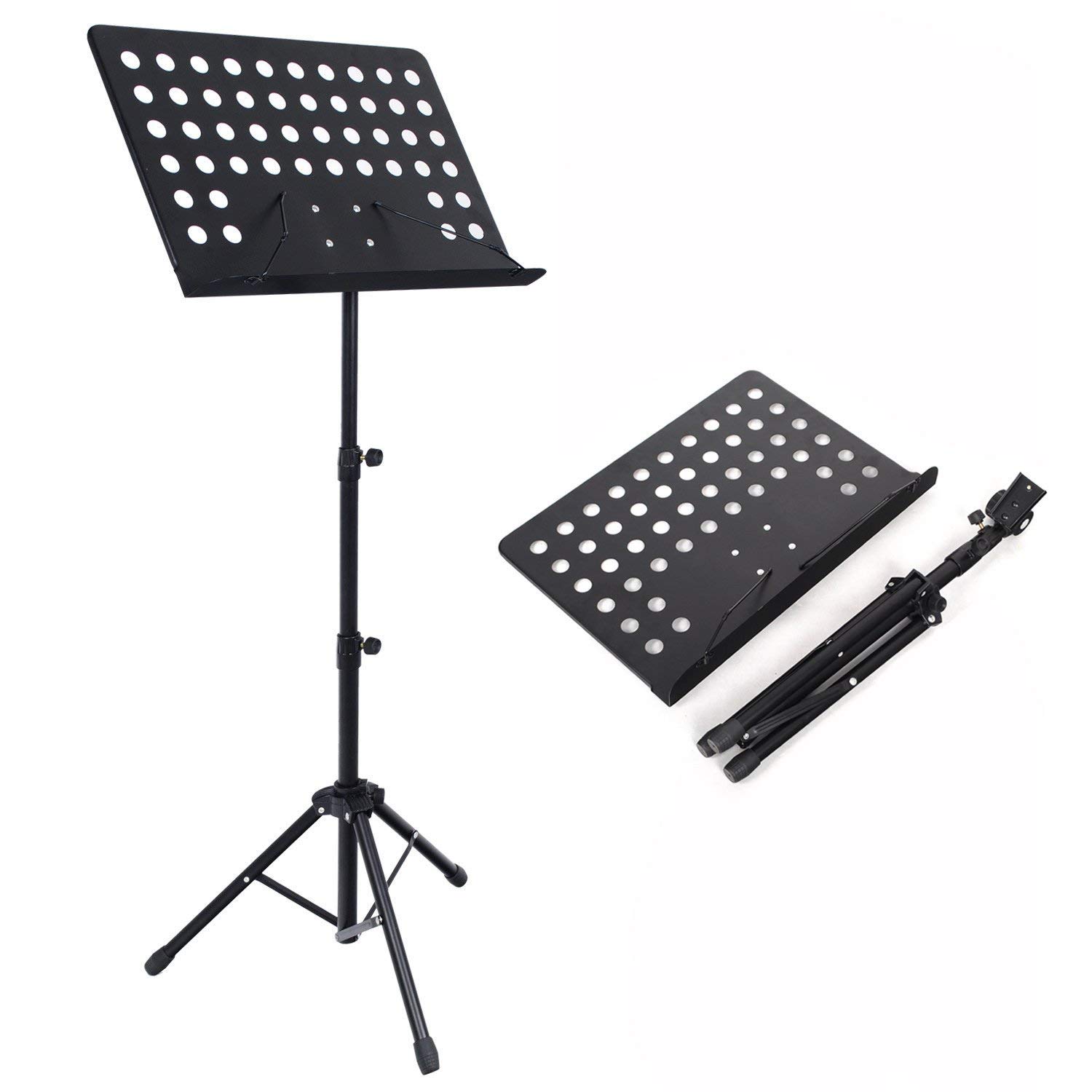 BOOK NOTATION STAND, Adjustable Sheet Music Stand, Copy Holder, Religious Book Stand, Metal Construct, Portable Folding, Foldable Music/Notation Stand Sheet Clip Holder Tripod Base Lyrics Stand-image-26