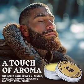 Striking Viking Beard Balm for Men - Leave in Beard Conditioner - Styling Balm Made with Naturally Derived Beard Butter, Argan & Jojoba Oils (2 Ounce (Pack of 1), Citrus)