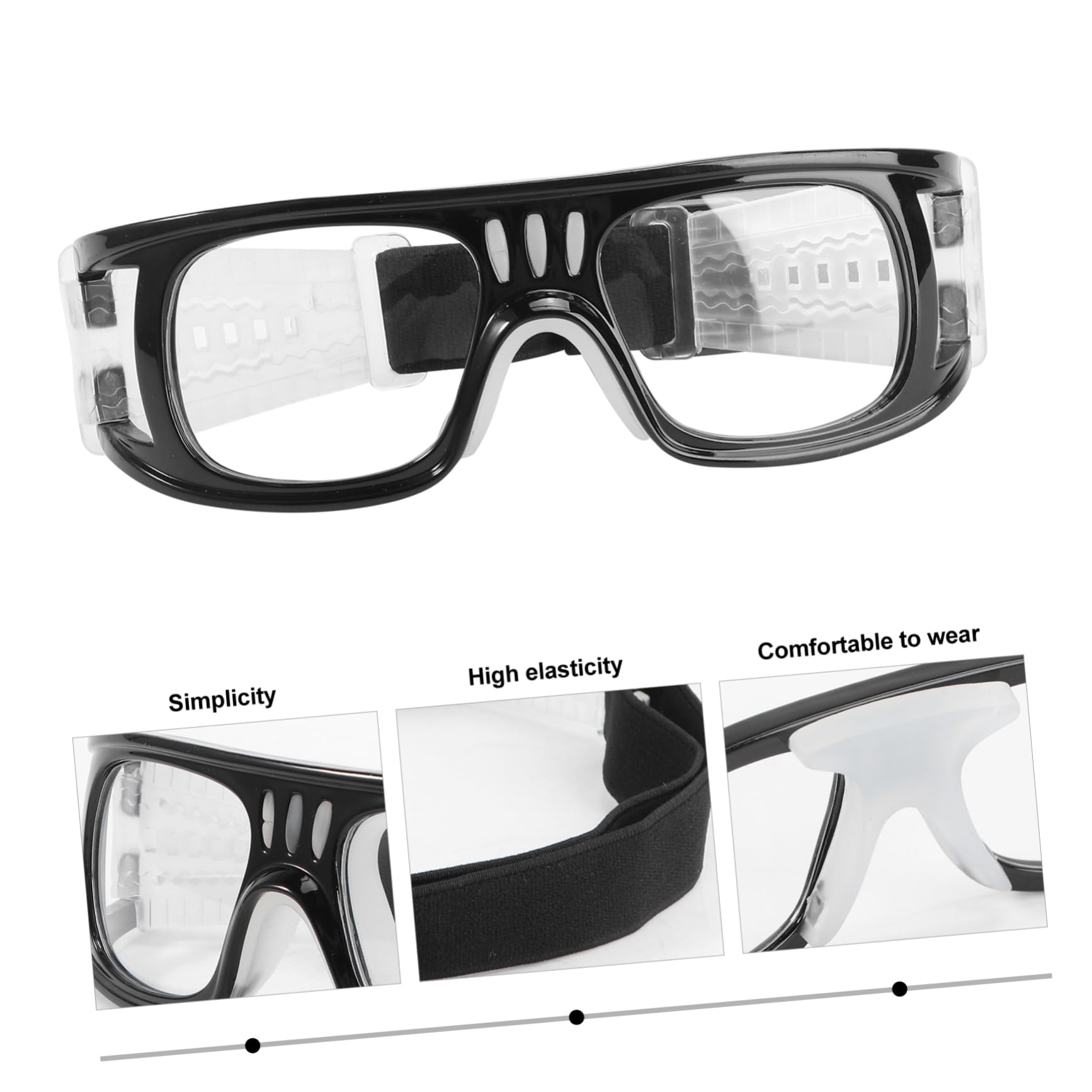 INOOMP 3 Piezas Gafas De Baloncesto Gafas Resistentes a Los Rayos Ultravioleta Pendientes De Calabaza Gafas De Enfermería Gafas De Protección Trabajar Gafas Claras Deportes Jugar Fútbol