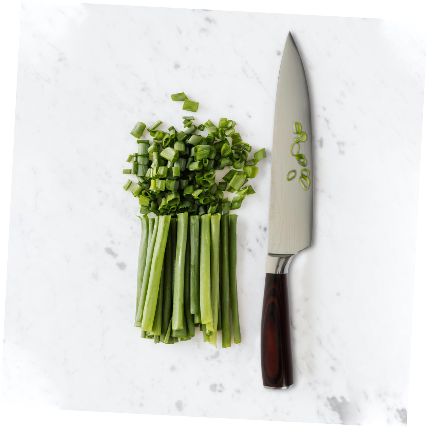 Cuchillo Chef Japonés Mango de Madera Negro para Cocina | Acero, Superficie Lisa y Empuñadura Antideslizante, Uso en Hogar y Restaurante