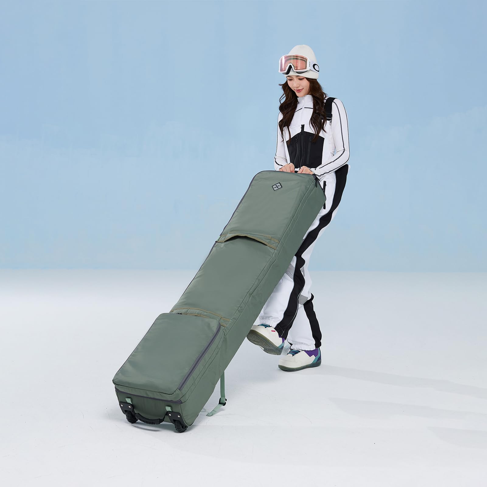 90L/100L Snowboardtasche Faltbare Skitasche mit Rollen wasserdichte Snowboard Tasche ski Skier leicht großes Angelzelt Reisetasche skisack Wheeled Tent Bag