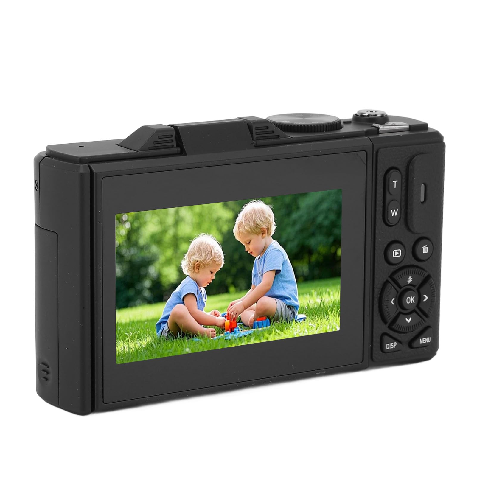 Cámara Digital de 5k HD y 75MP 18x Zoom Digital - Cámara de Vlogging WiFi para Fotografía y Video, Enfoque Automático, Pantalla de 3 Pulgadas, 128 GB (no Incluido), 1150mAh (Black)