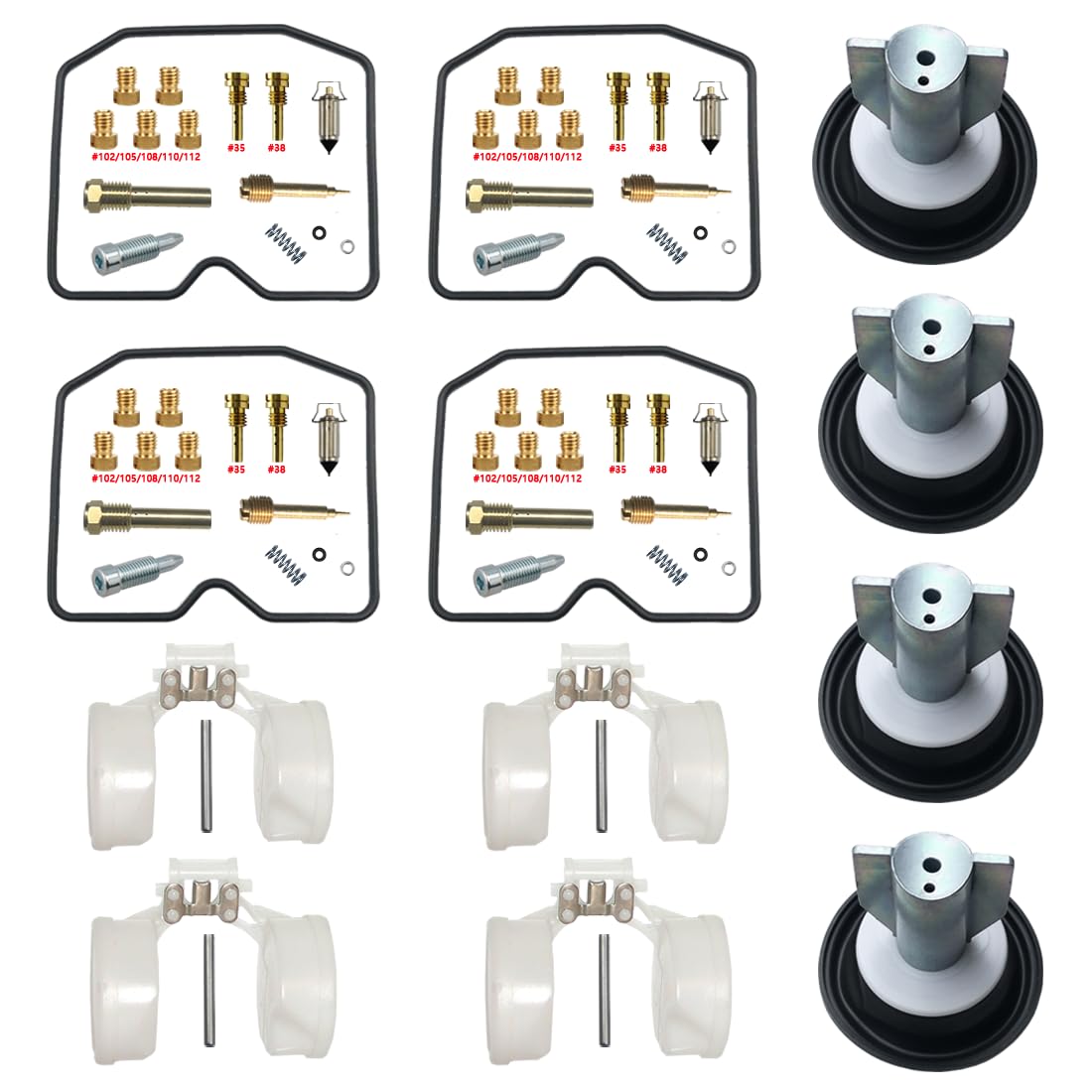Kit de réparation de carburateur de moto ZR-7 ZR-7S 1999-2005 avec diaphragme sous vide et flotteur ZR750-F ZR750-H (kit de réparation, flotteur, diaphragme)