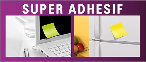 Miniatura 5 de Post-it Notas grandes superadhesivas, paquete de 4 almohadillas, 45 hojas por almohadilla, 5.984in x 3.976in, verde, amarillo, naranja, rosa, notas