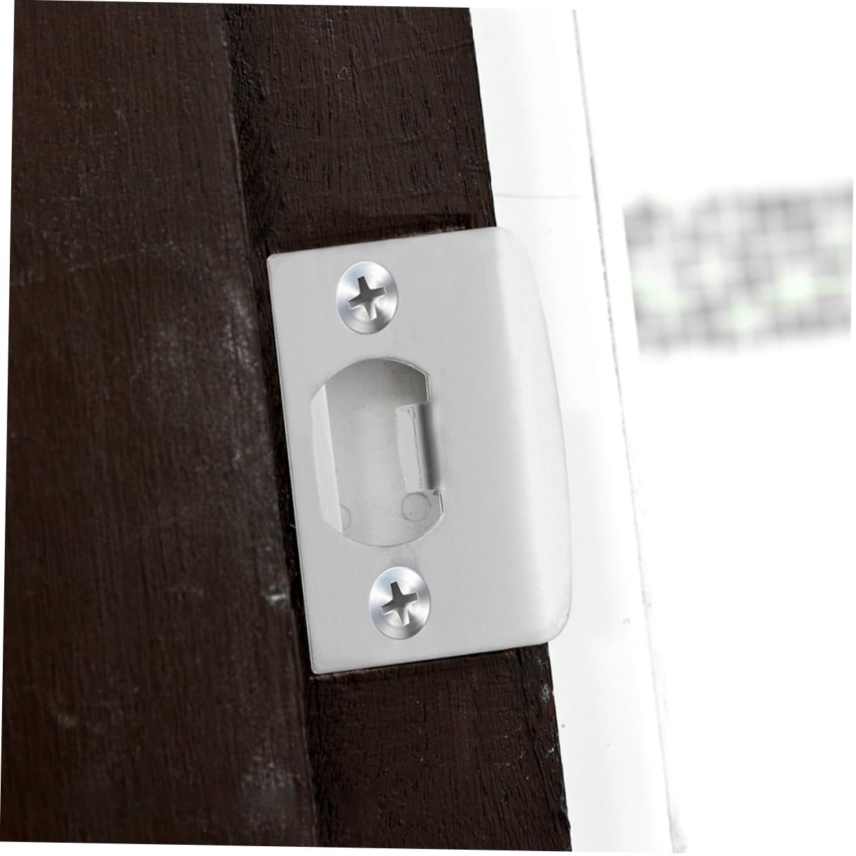 Tofficu 5 Ensembles Guide De Serrure De Porte Gâche De Porte Loquet De Porte Pêne Dormant Lourd Plaque De Renfort De Porte Plaque De Porte Gâche De Porte Nickel Satiné Gâche 4 pièces * 5