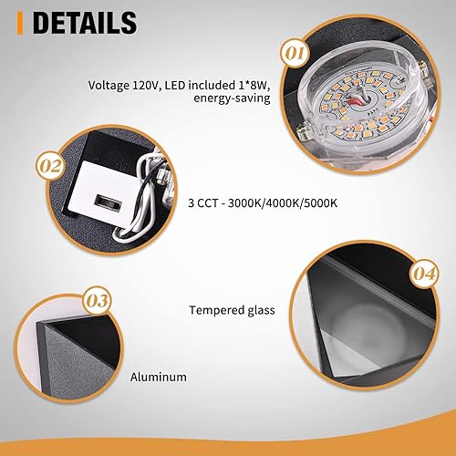 Miniatura 4 de Luz LED de pared para exteriores, aplique de pared de aluminio para exteriores, 3000 K4000 K5000 K, impermeable, 8 W, luces de montaje en pared de