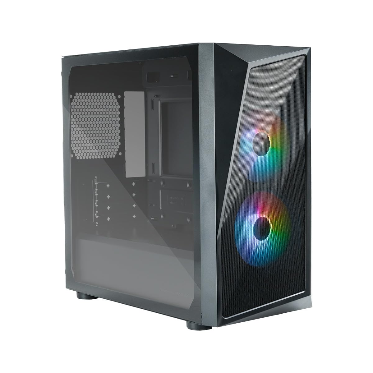 Cooler Master CMP 320 PC Case - Chassis Mini-Tower con 2 ventole ARGB da 120 mm, micro-ATX, pannello laterale in vetro temperato, raffreddamento versatile e supporto componenti, Nero