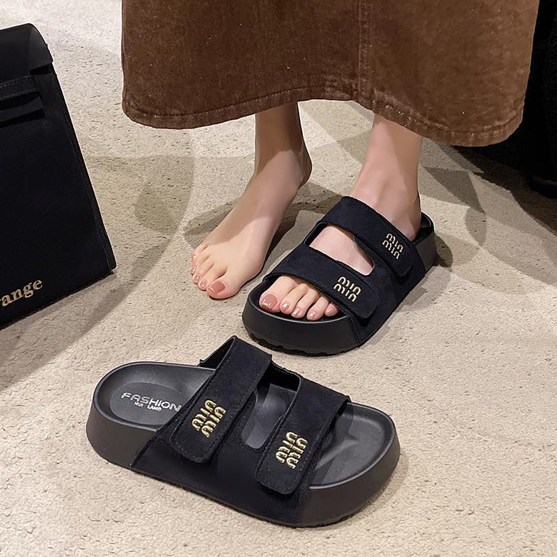New slippers women's summer retro cool slippers women's outer wear half-mop thick-bottomed sandals one-word beach mop