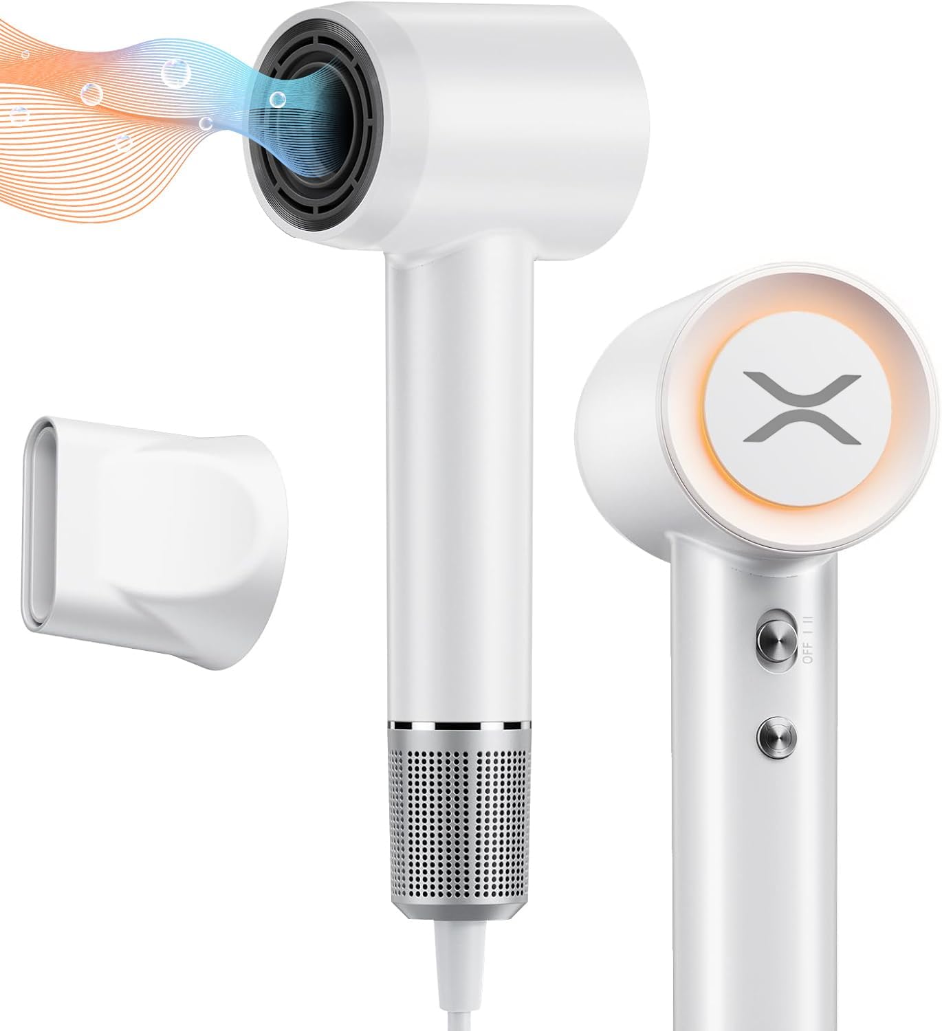 Hair Dryer,150000 RPM High-Speed Blow Dryer 500 Millions Negative Ionic Care Hair Dryer for Fast Drying, 51dB Low Noise Thermo-Control Hairdryer Nozzle for Children,Women,Men