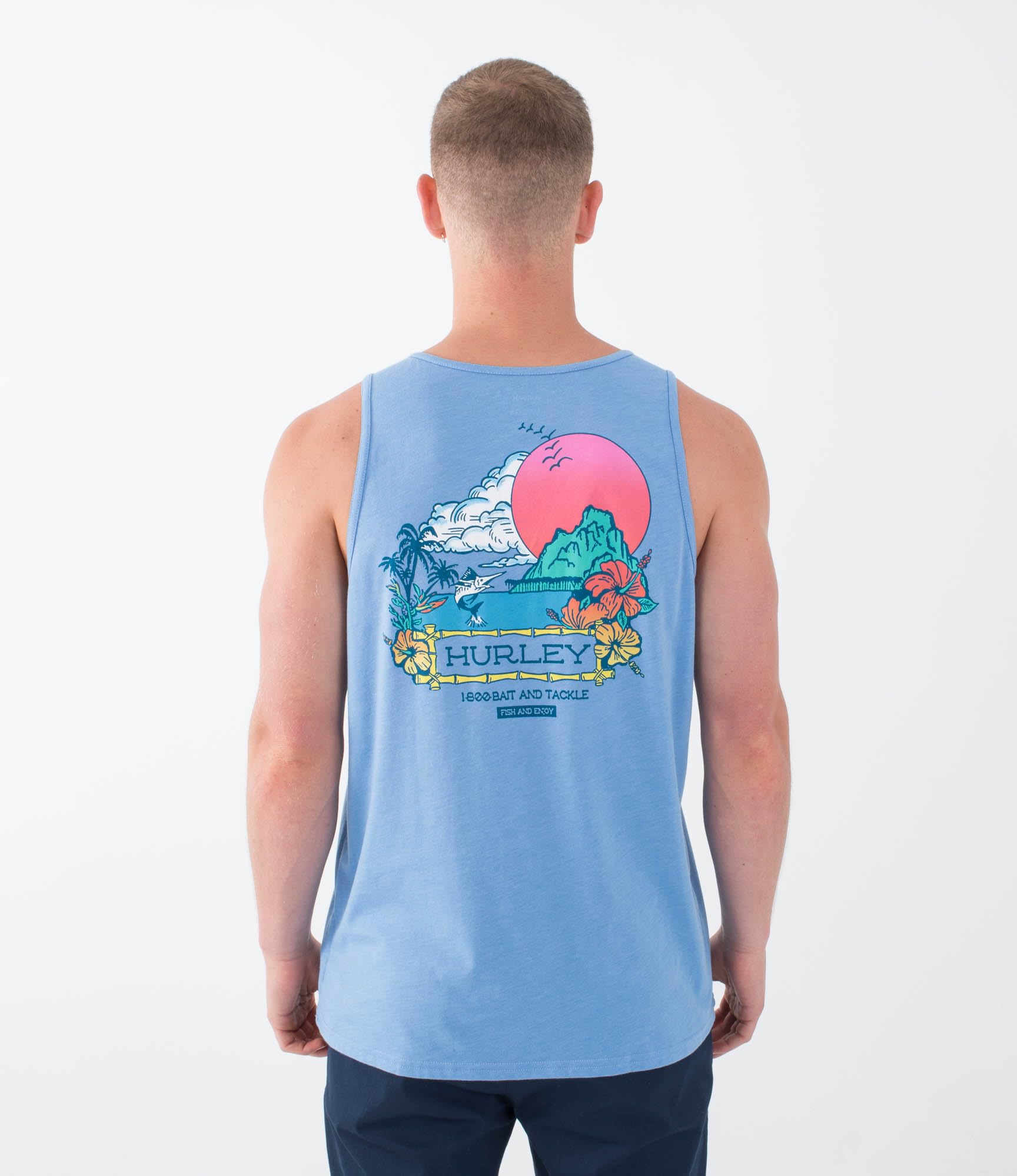 Hurley Mens Bait Tank T-Shirt, Aquifer HTR, S EU