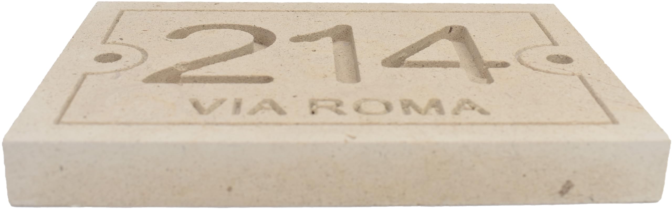 Numero civico esterno personalizzato in PIETRA LECCESE con nome della Via i misura 10 cm x 15 cm x 2 cm- personalizzabile