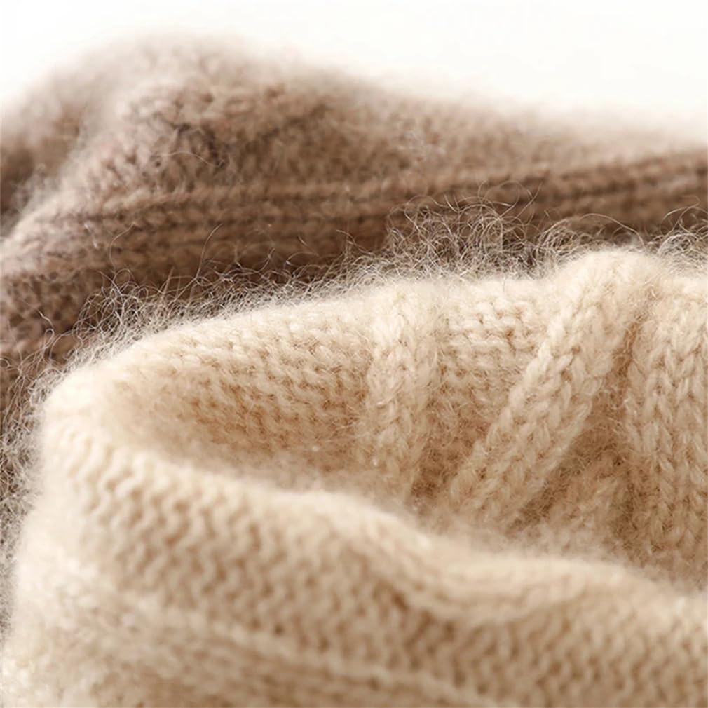 Gorros de lana merino para mujer, para invierno, color liso, cálido, suave, gorro de esquí para mujer