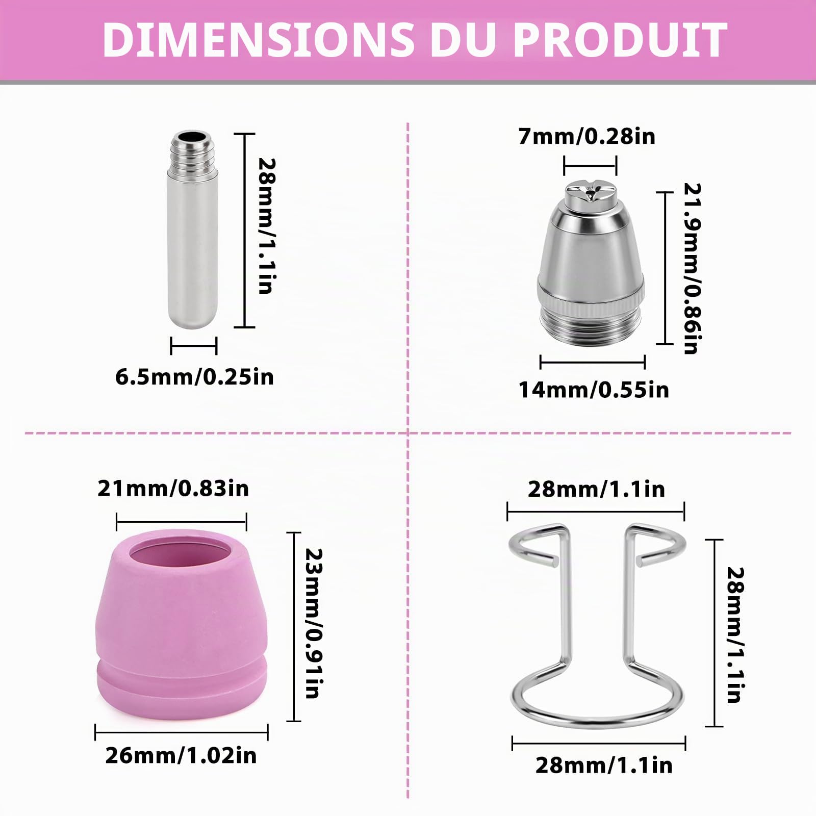 Parkside SG-55 AG-60 WSD-60 Lot de 50 accessoires pour coupe-plasma, buse de découpe plasma, buse et électrode