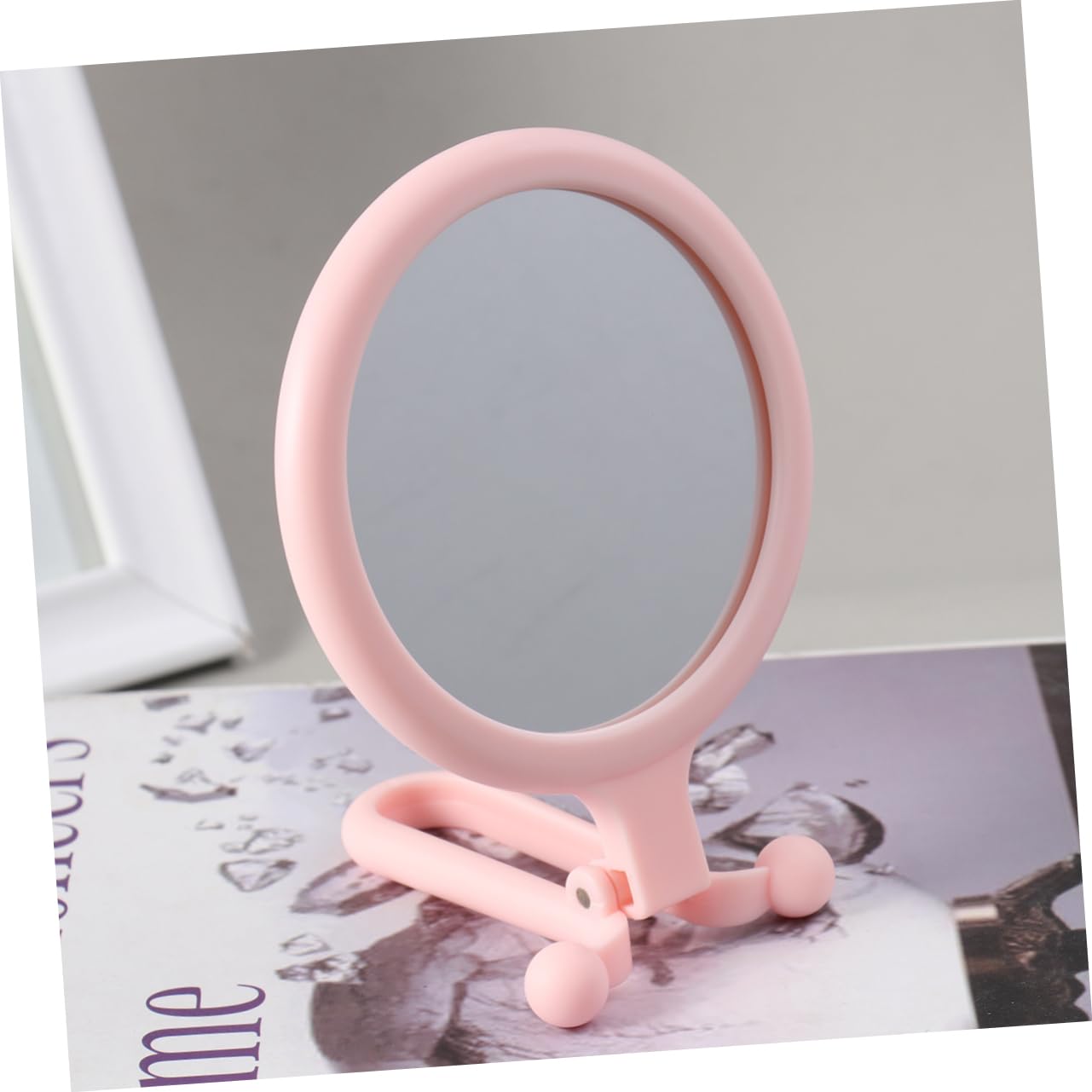 HONMEET Folding Compact Mirror Mini Makeup Mirror Round Pimples Care for Women Travel Salon