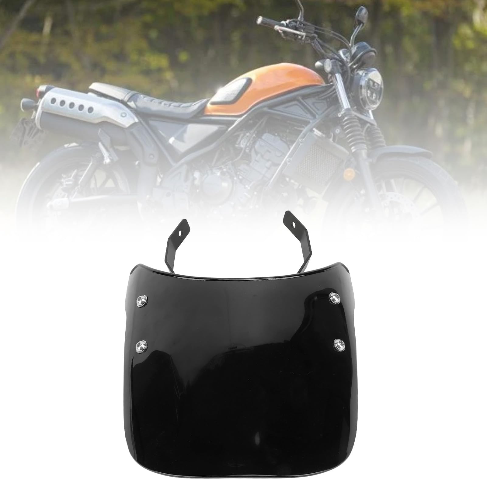 Jiawu Przednia Szyba Motocykla, Zdejmowane Mocowanie Redukcja Szumu Wiatru Motocyklowa Owiewka Przeciwwiatrowa, Zatrzaskowa Szyba Przednia z Materiałem Odpornym na Zarysowania dla CL250 CL300 CL500