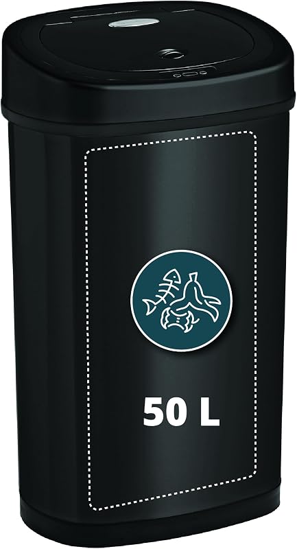 Homra Fonix 50L Szenzoros Szemetes Kuka Konyhába | Rozsdamentes Acél Hulladékgyűjtő Mozgásérzékelővel | Ujjlenyomatmentes Soft Close Rendsze