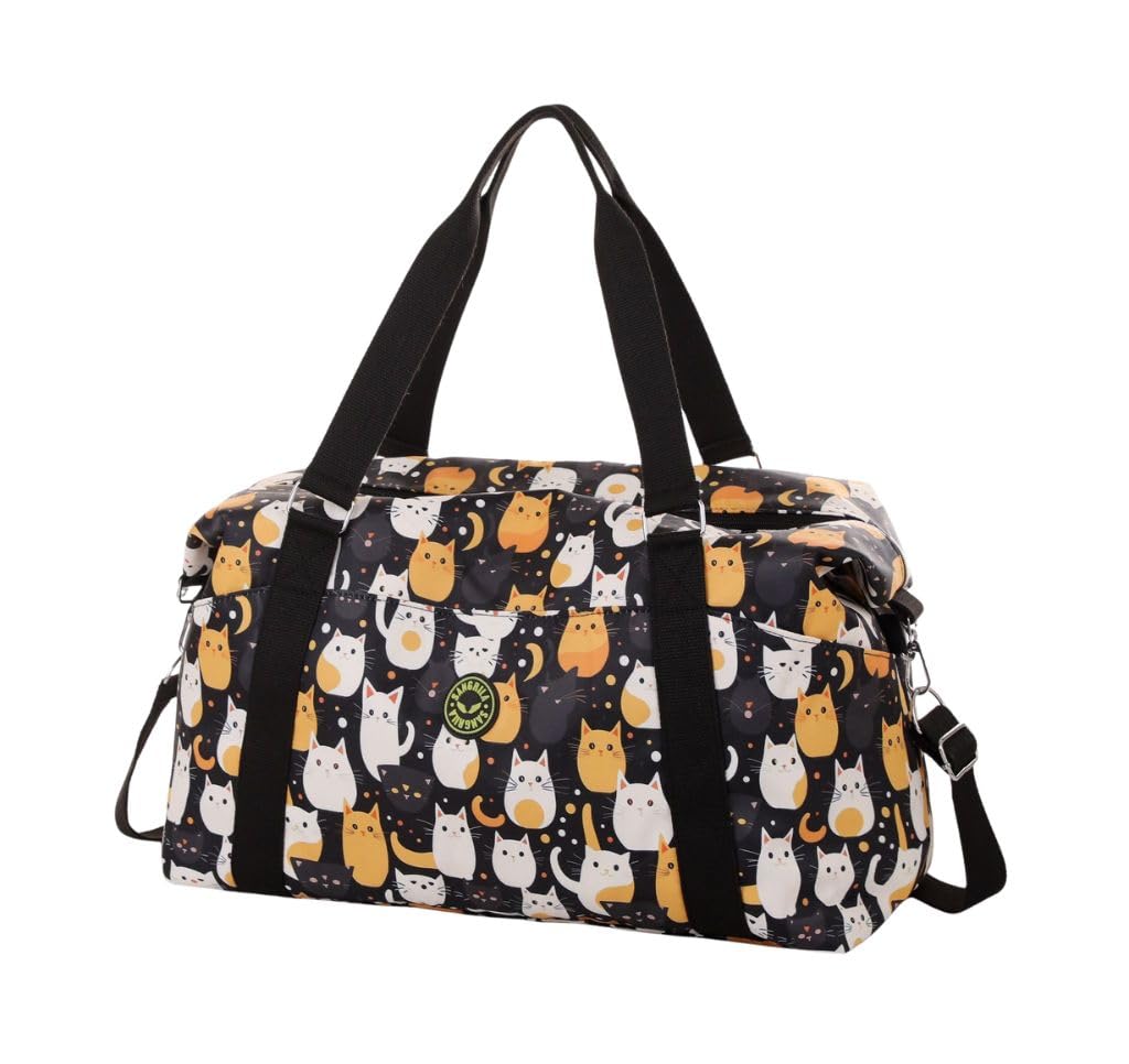 Waterproof Fitness Gym Travel Duffel Bag Holdall Travel Bag Weekend Overnight Bag for Men and Women (Cats) — image 1