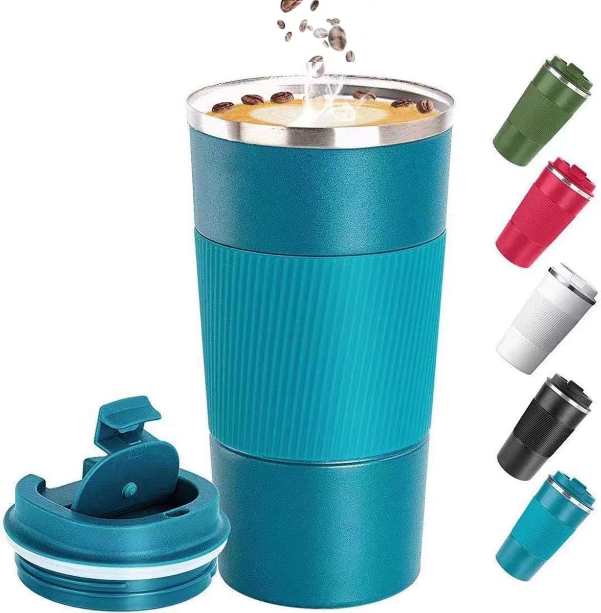 Maideduo Travel Mugs, Insulated Coffee Cup with Leakproof Lid - Reusable Cups Car Stainless Steel Thermal Mug for Hot and Cold Water Tea (Travel Mug Blue)