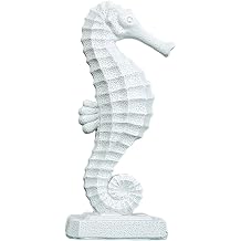 Seahorse Figurine,Model Figure Home Decor Craft,Resin Detailed 6.7inch Figurine Gift,Sea Horse Statue Decor,Seahorse Ornament, White