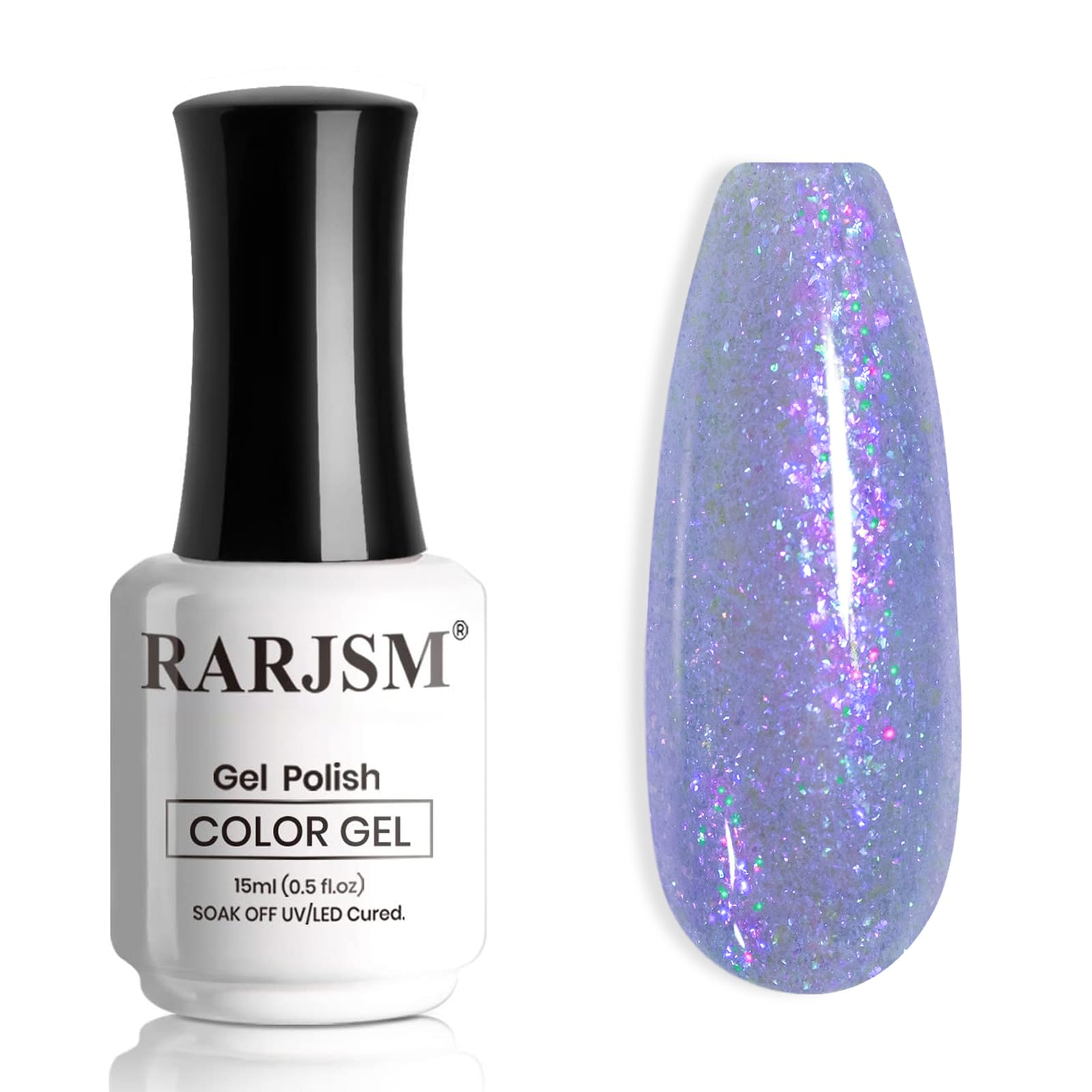 RARJSM 15ML Mermaid Glitter Gel Nail Polish Blue Purple Shell Gel Polish Pink Purple Shimmer Nail Gel Polish Soak off UV Blue Changing Glitter Sequins