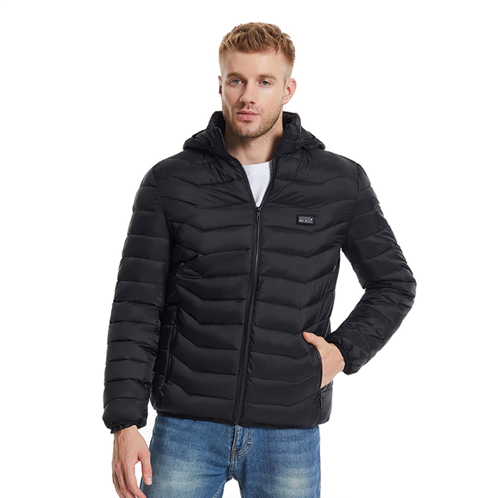 Chaqueta calefactora eléctrica, chaqueta calefactora - Chaquetas de invierno cálidas Calentador de cuerpo con carga USB,Chaquetas de esquí para hombre de 3 velocidades de calentamiento rápido para el