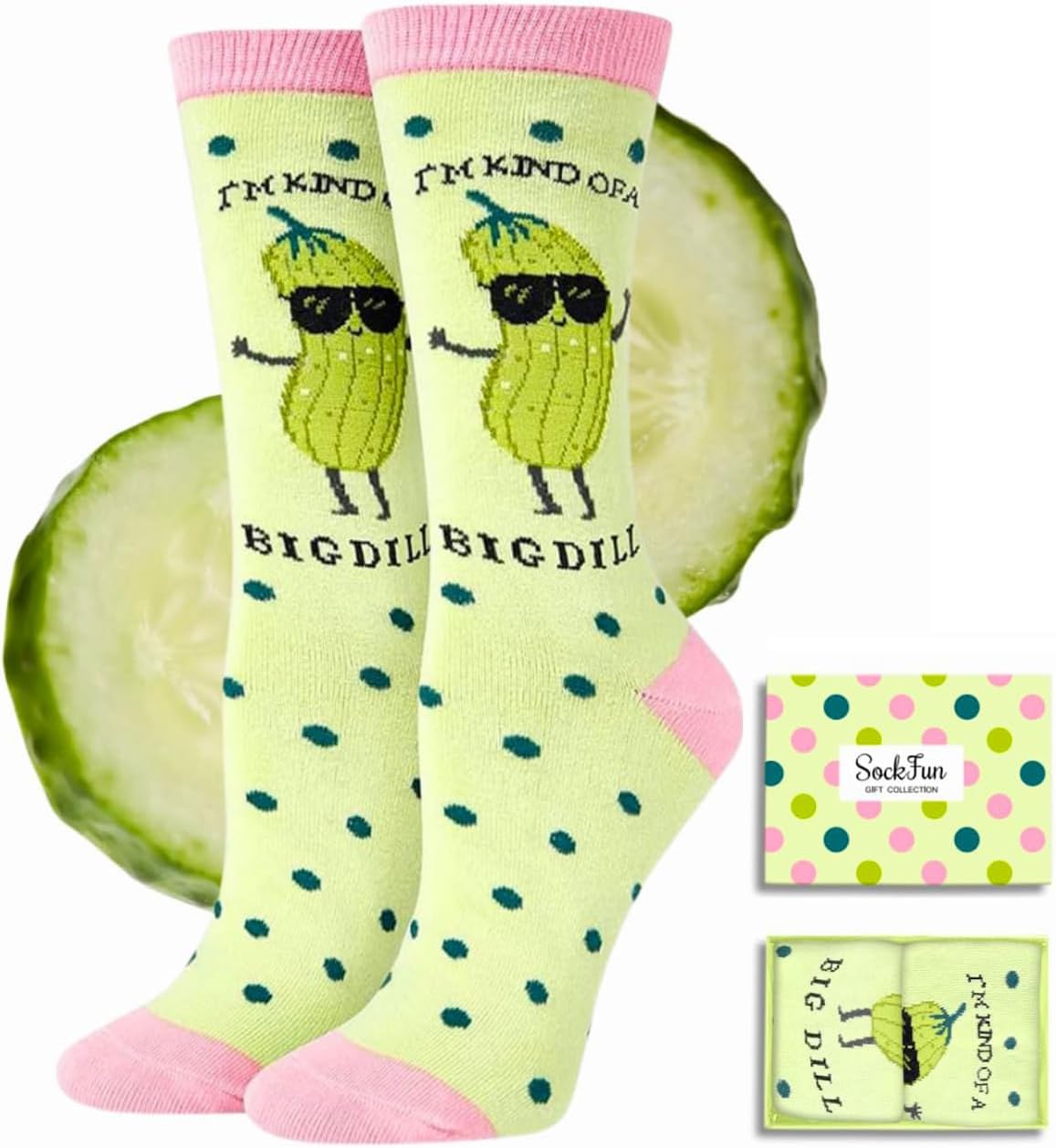 Calcetines divertidos de pepinillo para mujer