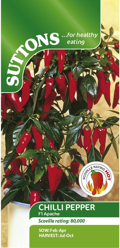 Suttons Seeds Capsicum Chilli Pepper F1 Apache Seeds