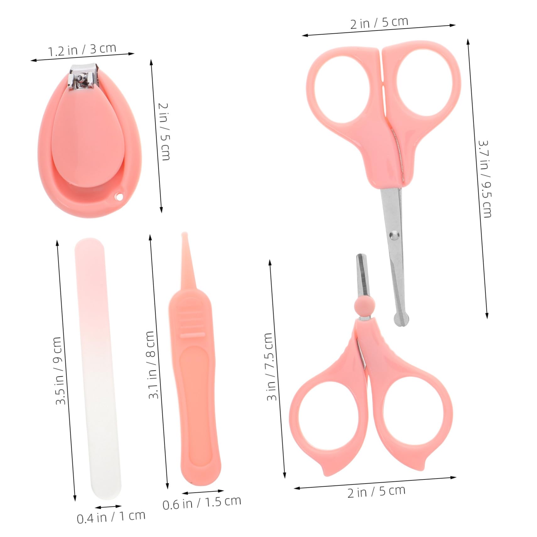GLSTOY Newborn Nail Kit 5-in-1 Baby Nail Care Set Scissor Tweezer Safe and Manicure Kit