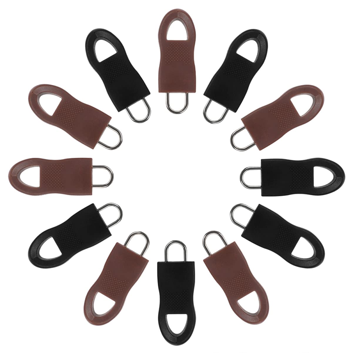 SEWACC 24pcs Detachable Zipper Pull Tabs for Jackets Coats Backpacks Durable Zipper Replacement Kit of Each for DIY Clothing and Repair Projects