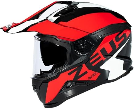 ZEUS ZS-913 BF8 Motosiklet Kaskı Solid Kapalı Kask Black Red S