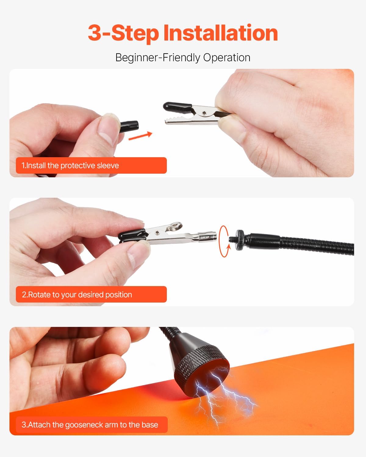 VEVOR Magnetic Helping Hands Soldering Station, 4 Flexible Arms Third Hand Tool, with Alligator Clips & Non-Slip Heavy-Duty Steel Base, Soldering Helping Hands for Electronic Repair Craft Hobby DIY