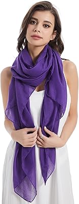MissShorthair Womens Solid Color Scarfs Long Lightweight Scarf for Women Large Sheer Wrap Shawl