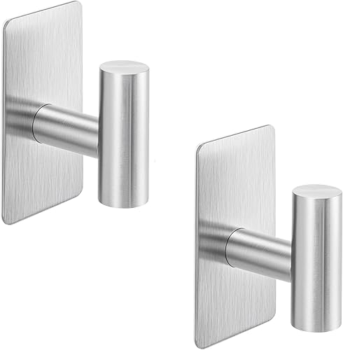 Miniatura 15 de Nolimas Ganchos adhesivos para toallas, ganchos de pared resistentes, ganchos para toallas para baño, acero inoxidable SUS304, impermeables, ganchos